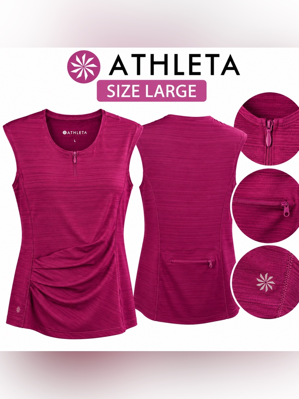 Athleta Women’s Sleeveless Performance Top – Size Large